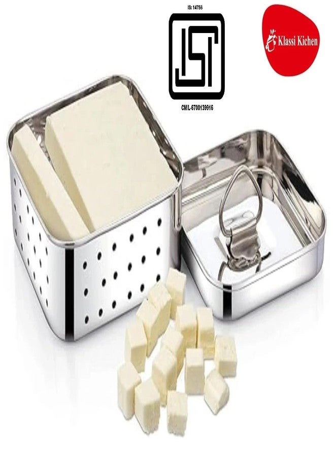 Klassi Kichen Stainless Steel Square Shape Indian Paneer/Mould Maker 450ml Collapsible Strainer (Silver Pack of 1) - Image 3